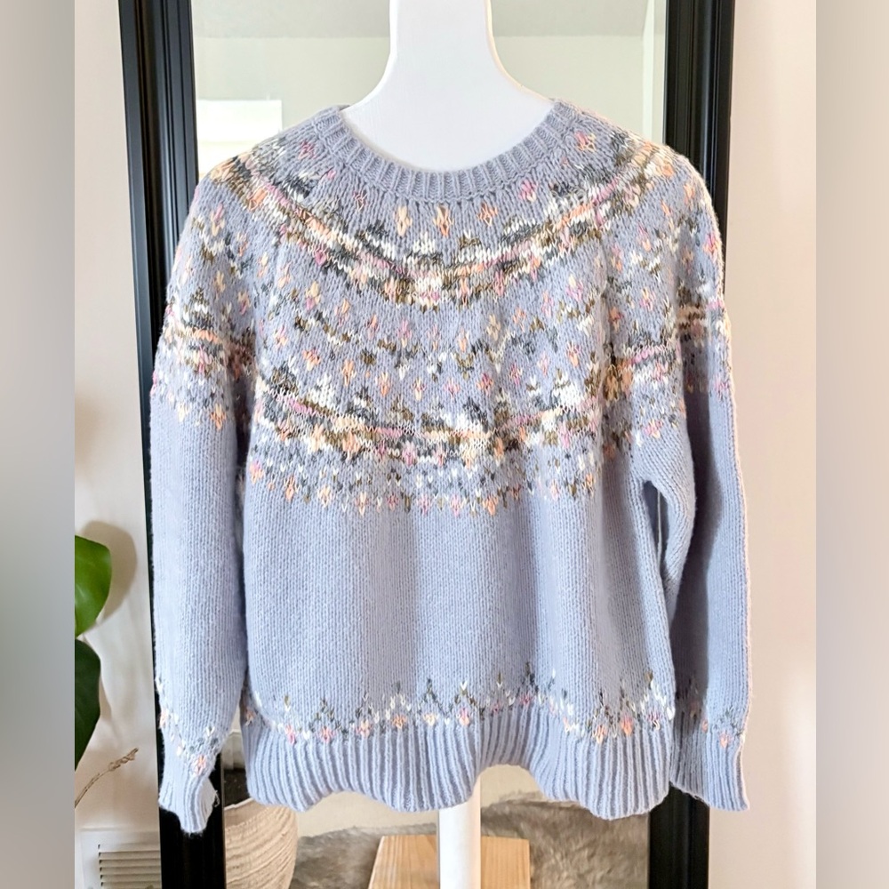 EARTH MUSIC & ECOLOGY Long Sleeve Blue Sweater